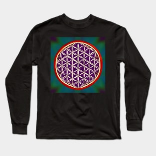 Flower Of Life - Purple Long Sleeve T-Shirt